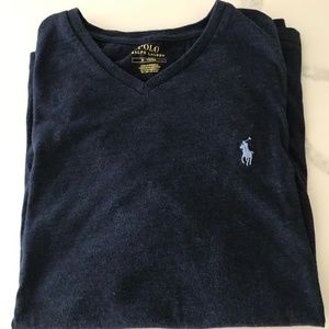Polo V Neck Navy/Midnight T-Shirt - Medium